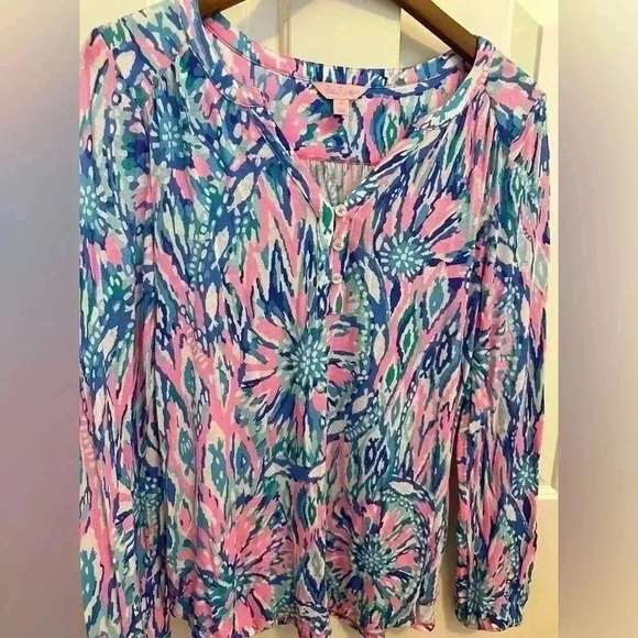 Lilly Pulitzer Lilias Tunic Cotton Top size Small - Picture 8 of 8